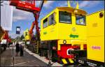 KTD-001 Vilniaus Gelezinkeliu Infrastruktura, ausgestattet mit Hebebhne und Kran, ausgestellt auf der InnoTrans 2014 in Berlin