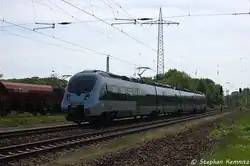 1442 701-7 f�r die S-Bahn Mitteldeutschland auf einer Probefahrt in Satzkorn und fuhr nach Hennigsdorf(Berlin) weiter.